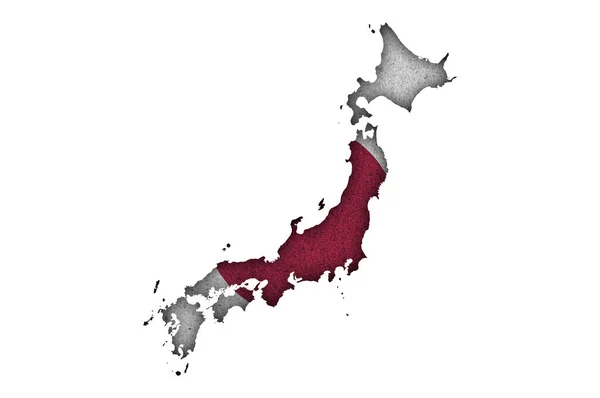 日本の地図と旗を感じた — ストック写真
