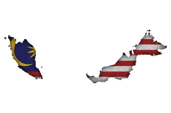 Map Flag Malaysia Felt — Stock Photo, Image