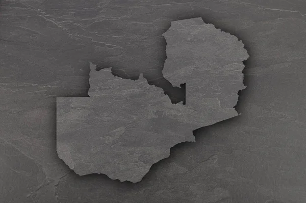 Mapa Zâmbia Ardósia Escura — Fotografia de Stock