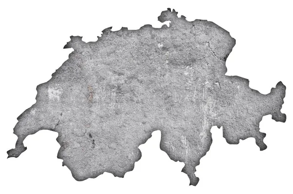 Mapa Suiza Sobre Hormigón Envejecido — Foto de Stock