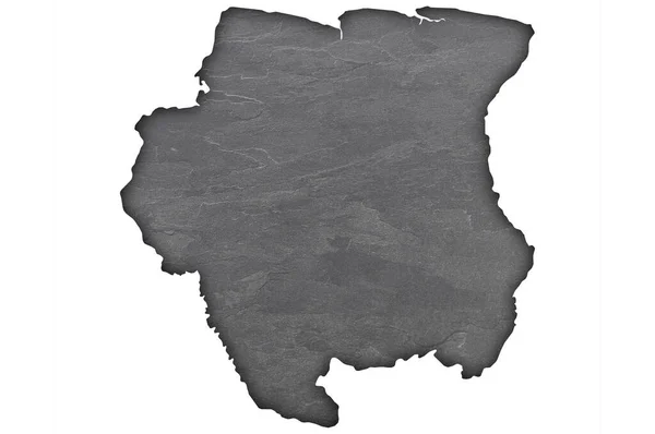 Карта Суринама Тёмном Листе — стоковое фото