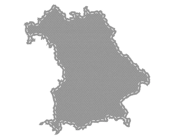 Карта Баварії Тканині Швами — стоковий вектор