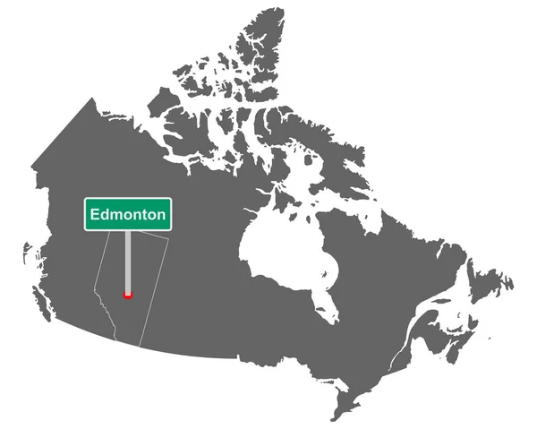 Miejsce Oznaczenie Edmonton Mapie Kanady — Wektor stockowy