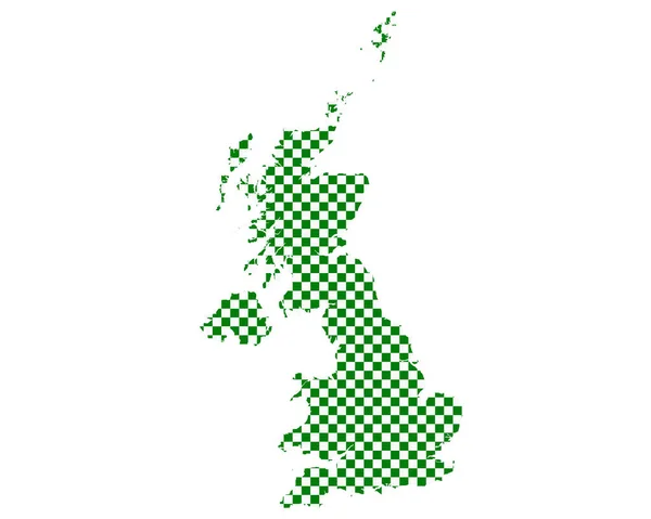 英国の地図 チェッカーボードパターン — ストックベクタ
