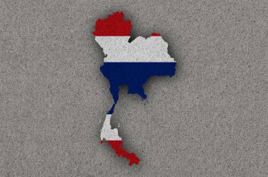 Tayland haritası ve bayrağı