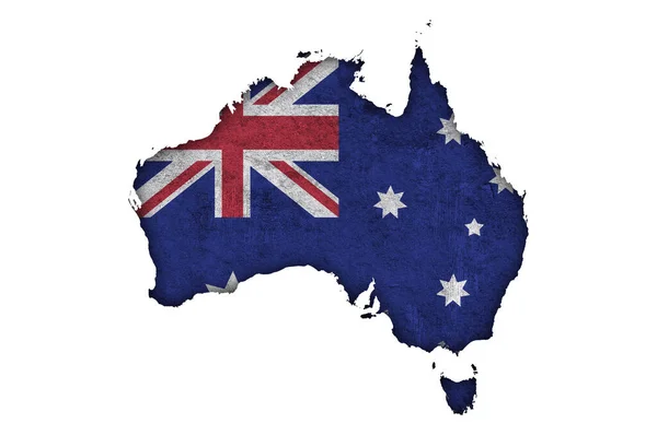 Carte Drapeau Australie Sur Béton Altéré — Photo