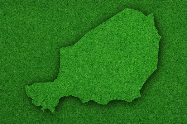 Yeşil Keçeli Nijer Haritası — Stok fotoğraf