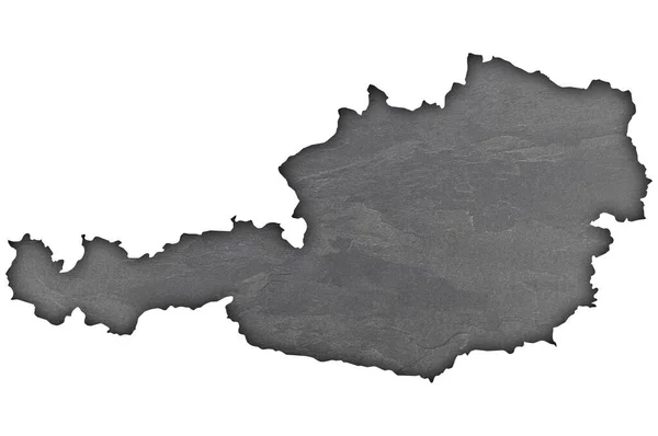 Mapa Áustria Ardósia Escura — Fotografia de Stock
