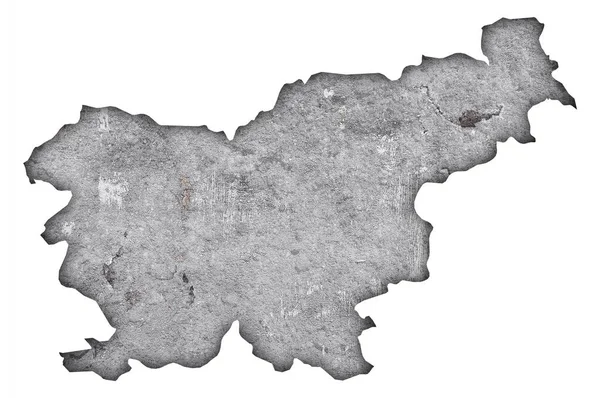 Carte Slovénie Sur Béton Altéré — Photo