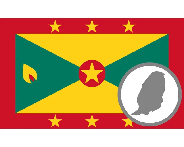 Bandera Mapa Granada — Vector de stock