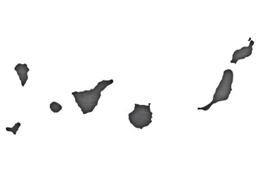 Koyu kayrak üzerinde Kanarya Adaları Haritası