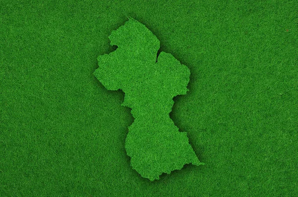 Guyana Térképe Zöld Filcen — Stock Fotó