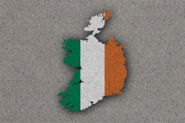 Mapa Bandeira Irlanda Feltro — Fotografia de Stock