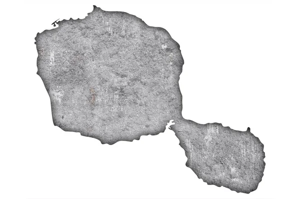 Карта Таити Выветренном Бетоне — стоковое фото