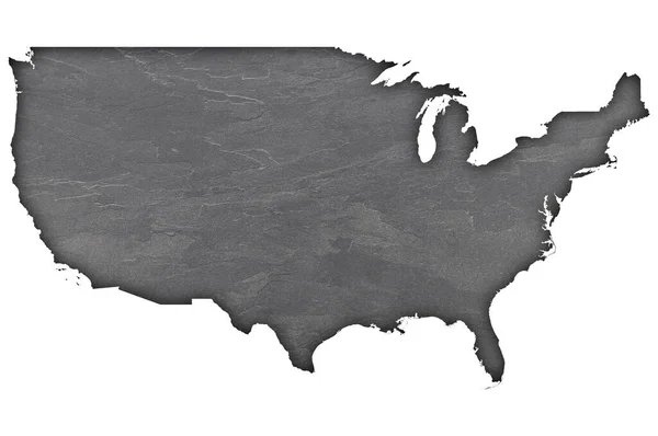 Karta Över Usa Mörk Skiffer — Stockfoto