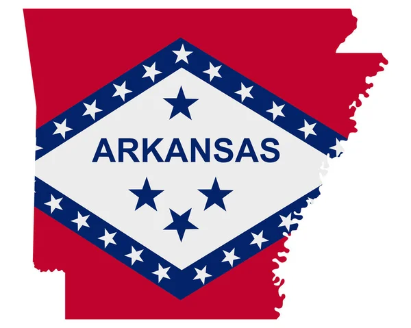 Flag Map Arkansas — Stock Vector