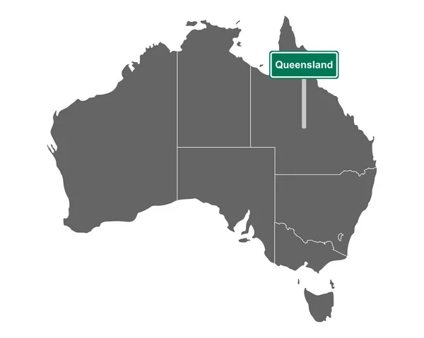 Queensland Map Australia — 스톡 벡터