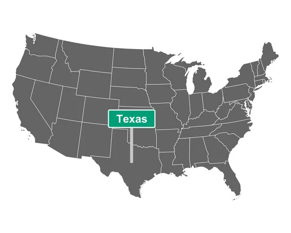 Texas Staat Limiet Teken Kaart Van Als Vector Illustratie — Stockvector