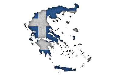 Keçeli Yunanistan haritası ve bayrağı
