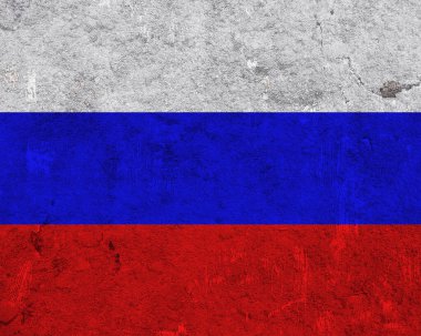 Rusya bayrağı eskimiş betonun üzerinde