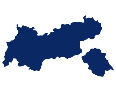 Mavi renkli Tyrol Haritası