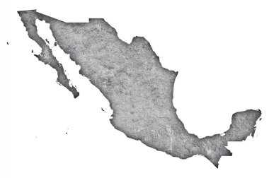 Yıpranmış beton üzerinde Meksika haritası