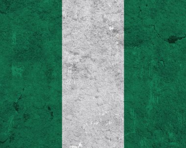 Yıpranmış betonun üzerinde Nijerya bayrağı