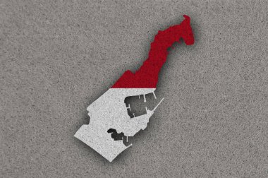 Monako haritası ve bayrağı keçeli