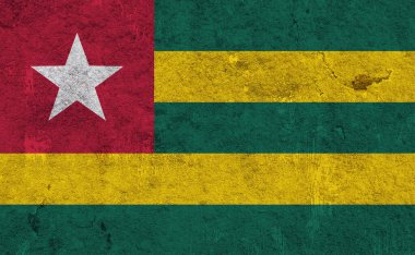 Togo bayrağı eskimiş betonda