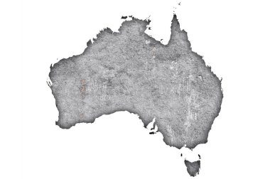 Yıpranmış beton üzerine Avustralya haritası