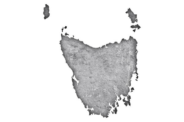 Map of Tasmania on weathered concrete