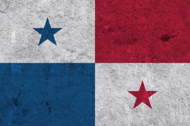 Yıpranmış betonun üzerinde Panama bayrağı