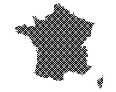 Basit çapraz dikiş üzerine Fransa Haritası 