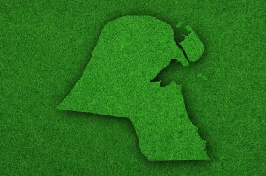 Yeşil keçeli Kuveyt haritası