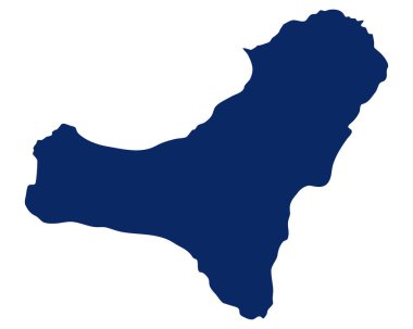 Mavi renkli El Hierro Haritası