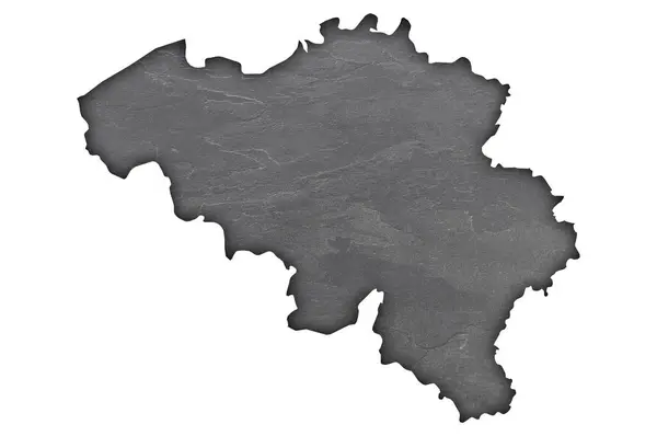 Mapa Bélgica Pizarra Oscura —  Fotos de Stock