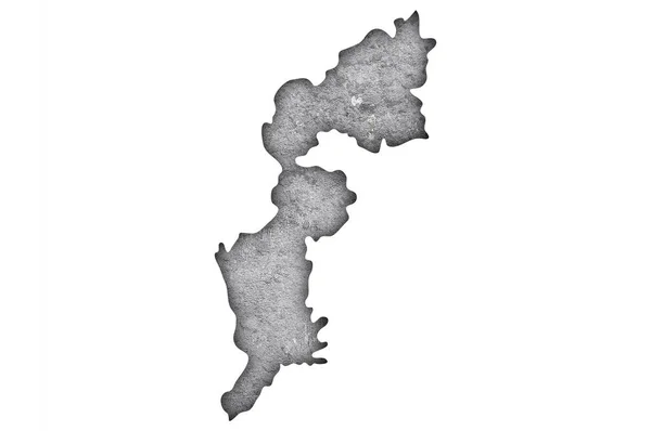 Карта Бургенланда Выветренном Бетоне — стоковое фото