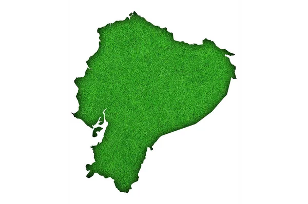 Mapa Equador Feltro Verde — Fotografia de Stock