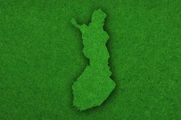 Carte Finlande Sur Feutre Vert — Photo