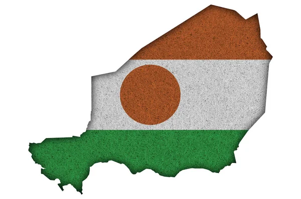 Map Flag Niger Felt — Stock Photo, Image