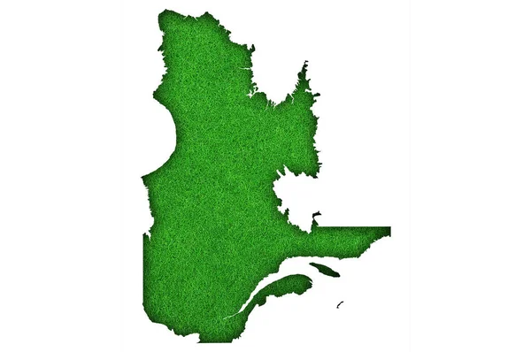 Quebec Térképe Zöld Filcen — Stock Fotó