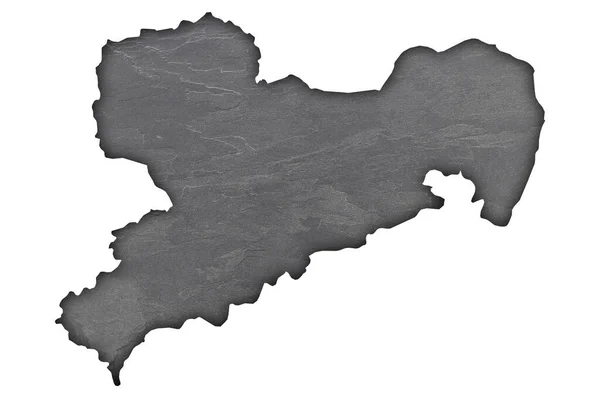 Map Saxony Dark Slate — Stock Photo, Image