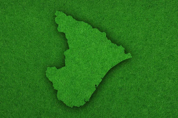 Sergipe Térképe Zöld Filcen — Stock Fotó
