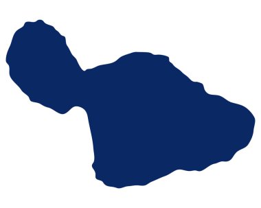Maui haritası mavi renkte