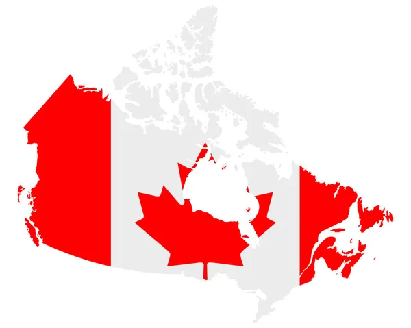 Bandera Mapa Canadá — Vector de stock