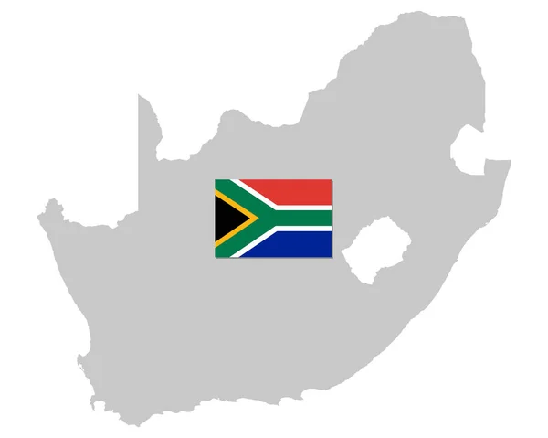 Flagga Och Karta Över Sydafrika — Stock vektor