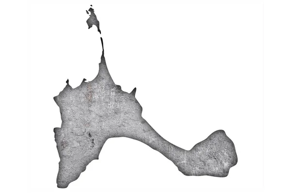 Mapa Formentery Ošlehaném Betonu — Stock fotografie