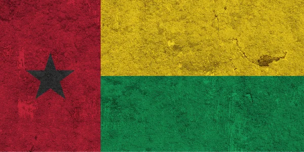 Flag Guinea Bissau Weathered Concrete — Stock Photo, Image