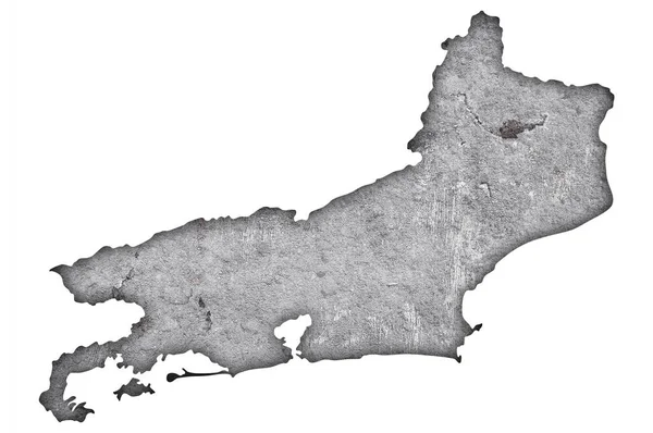 Karte Von Rio Janeiro Auf Verwittertem Beton — Stockfoto