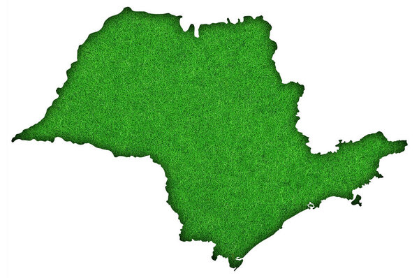 Map of Sao Paulo on green felt